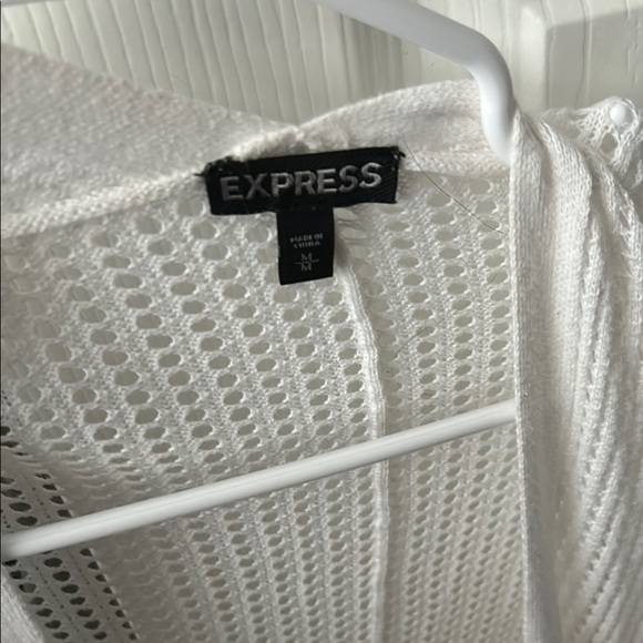 Express Women's Open Knit White Cardigan - Picture 2 of 4